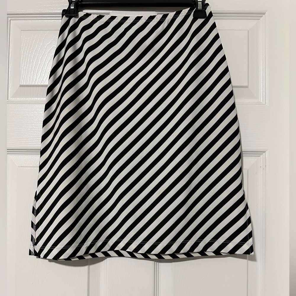 My Michelle Black and White A-Line Knee-Length Skirt
